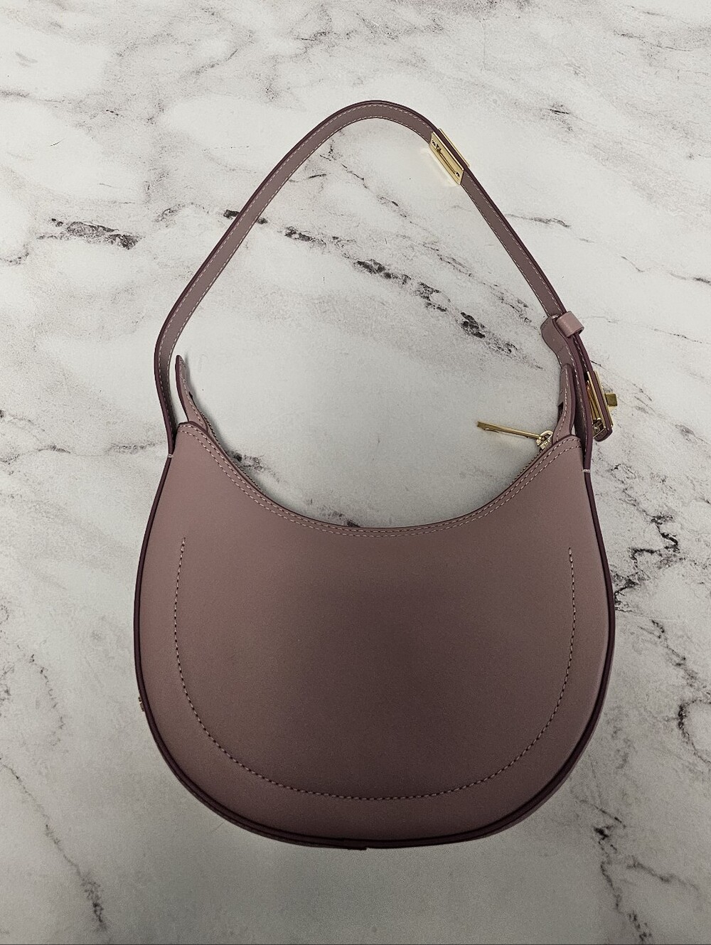 Rabeanco Nina Crescent Mini Purple Pink Shoulder Bag Preowned - Picture 5 of 10